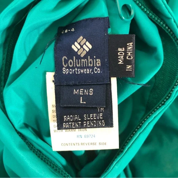 Vintage 90’s Columbia Down Puffer Coat Reversible Blue/Green Size Large Unisex - Picture 12 of 14
